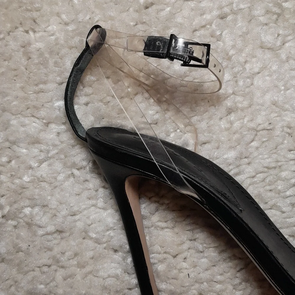 SCHUTZ ELYDA Black  transparent/pvc Bow Heels Size 8 - Picture 6 of 16